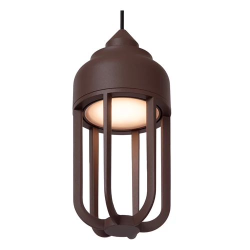 Lucide WELLS - Pendelleuchten Innen/Außen - Ø 10 cm - LED - 1x8W 2700K - IP54 - Rostfarbe | Essential - detail 1